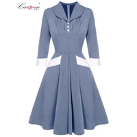 spring 2022 new v neck waist button fold panel denim blue swing dress dresses for weddings as a gust