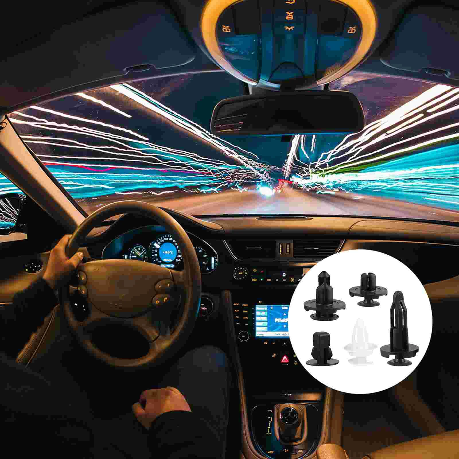 

100 Pcs Car Buckle Rivet Clip Push Pin Clamp Body Kit Assorted Retainer Plastic