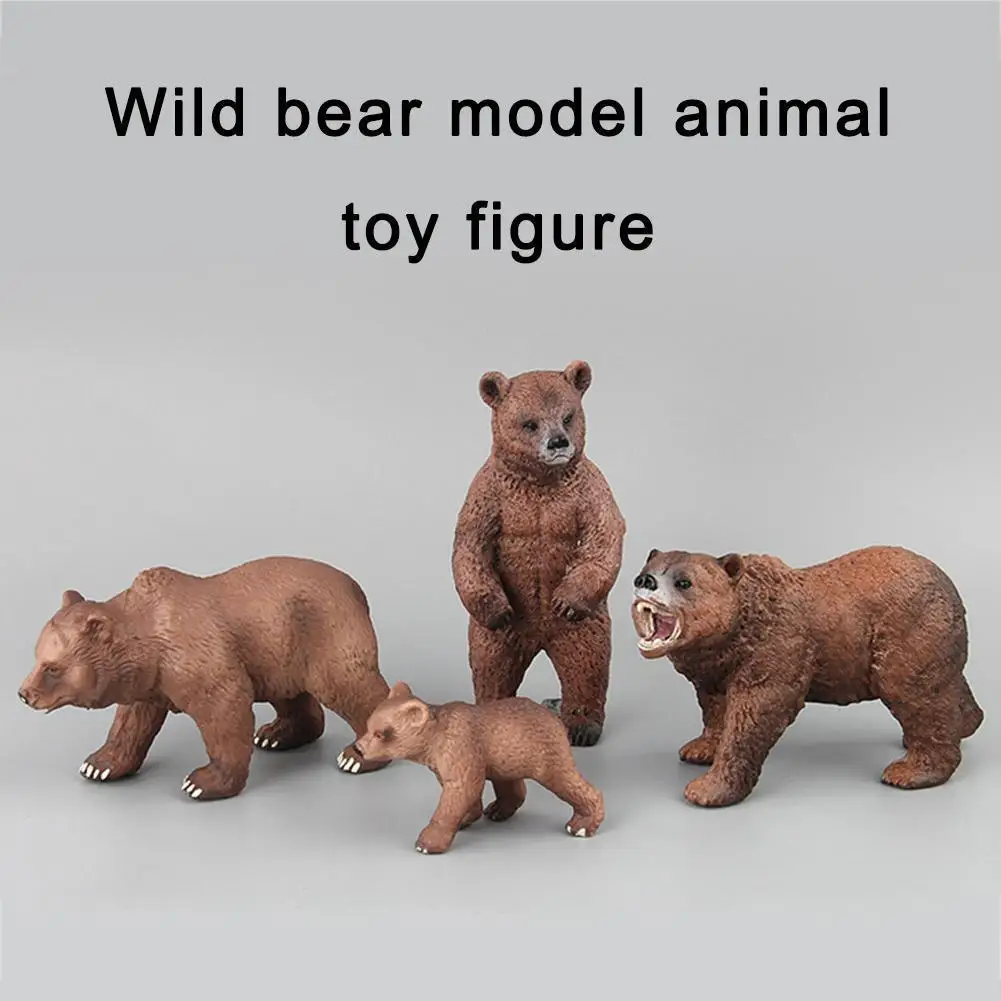 

Kids Wild Animal Action Figures Miniature Cognition Educational Toys Black Bear Cub Simulation New Model Children Gift