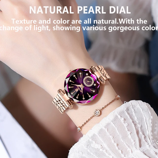 Watch for Women Luxury Crystal Stainless Steel Quartz Wristwatches Waterproof Clock Fashion Brand Ladies Elegant Gold Watches 3
