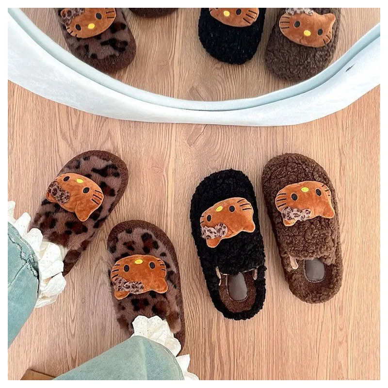 Плюшевые куклы с леопардовым принтом Hellokittys кавайные осенне-зимние теплые