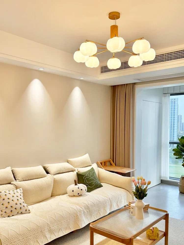 Люстра Lujia Liangpin хлопковая кремовый бревен ветровой кампин Современная