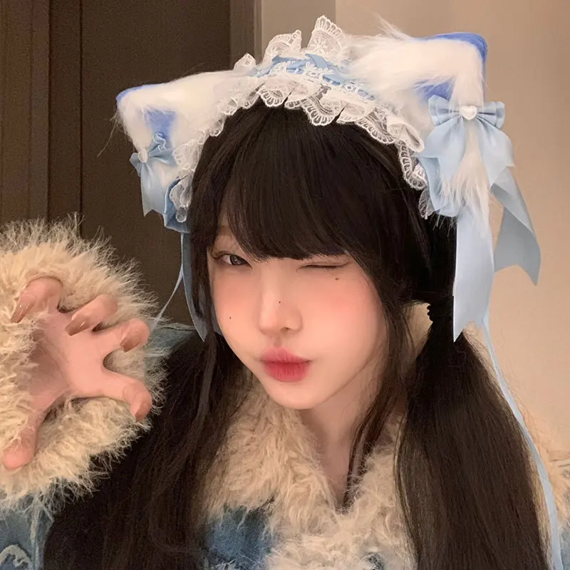 Miniso Kuromi серия косплей реквизит Лолита кошачьи уши повязка на голову Catgirl животное