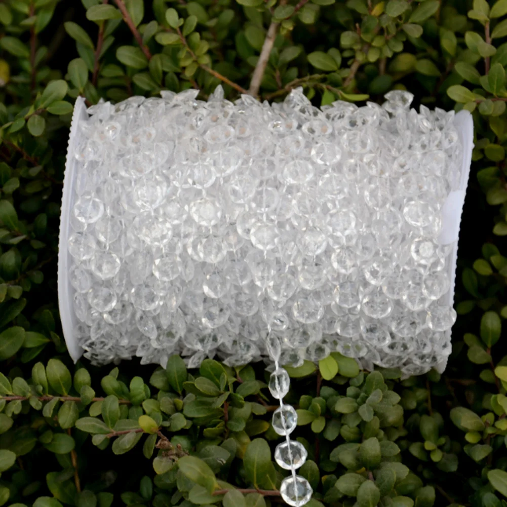 

10M ABS Beads Octagonal Acrylic Crystal Beads Curtains DIY Window Door Curtain Party Wedding Passage Backdrop Decoration