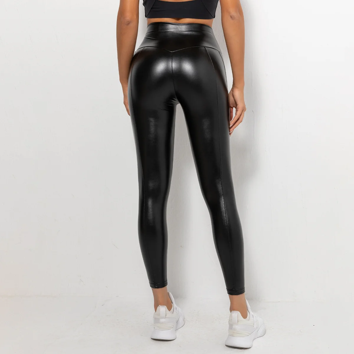 Autumn Winter Women PU Leather Yoga Pants Sexy Black High Waist Leggings Hips Push Up Gym Casual Pencil Pants Bottoms