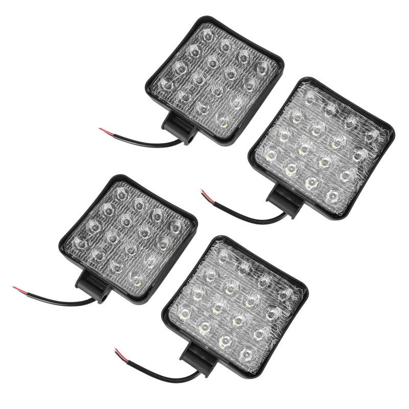

4 Pcs 48W 6000K LED Spot Beam Square Work Lights Lamp Tractor SUV Truck 4WD 12V 24V