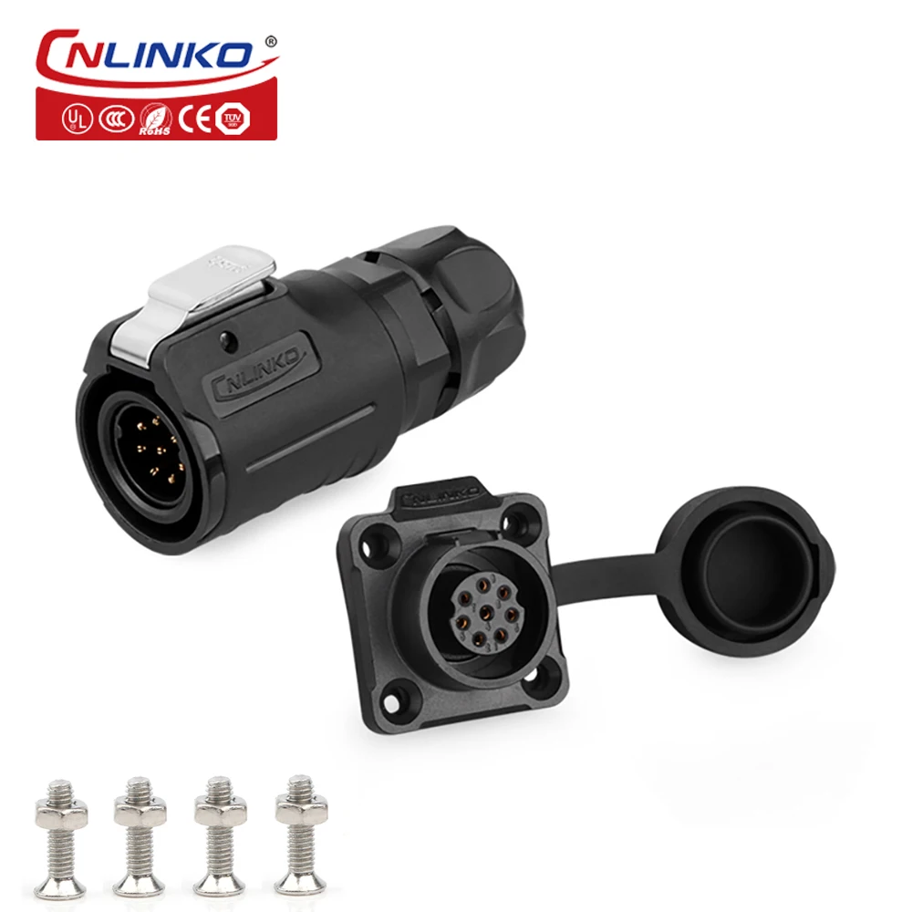 

CNLINKO LP16 8 Pin Welding Cable Plug Connector M16 Male Female Plastic Aviation Wire Connectors for Monitor Signal Equipment