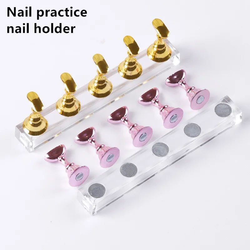 

Acrylic Nail Holder With Base Showing Shelves Nail Stand For Press On Nails Fake Nail Tips Training Display Organizer