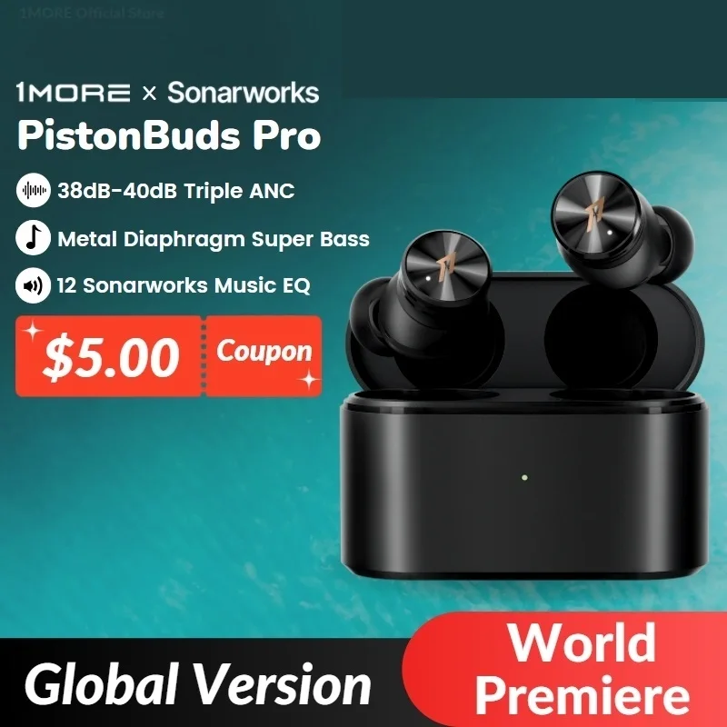 

Беспроводные наушники-вкладыши PistonBuds Pro Triple ANC Bluetooth 5.2, 4 микрофона, металлическая диафрагма DNN, 30 часов автономной работы