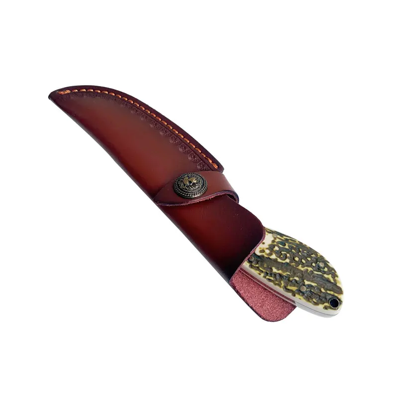 Охотничий нож ручной работы из кованой дамасской стали фиксированный палисандра