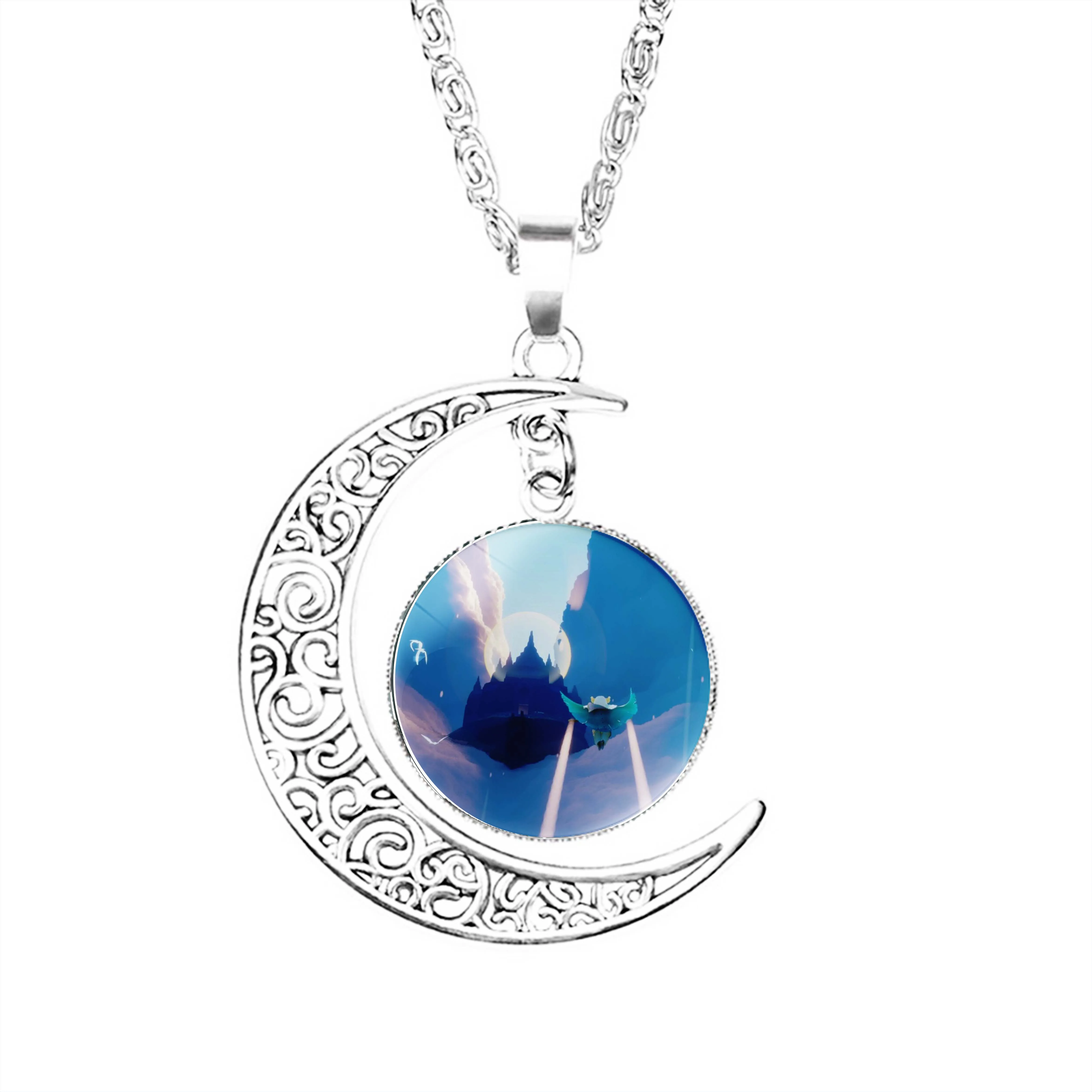 

Женское Ожерелье с изображением неба и детей на дождевом острове и Луны