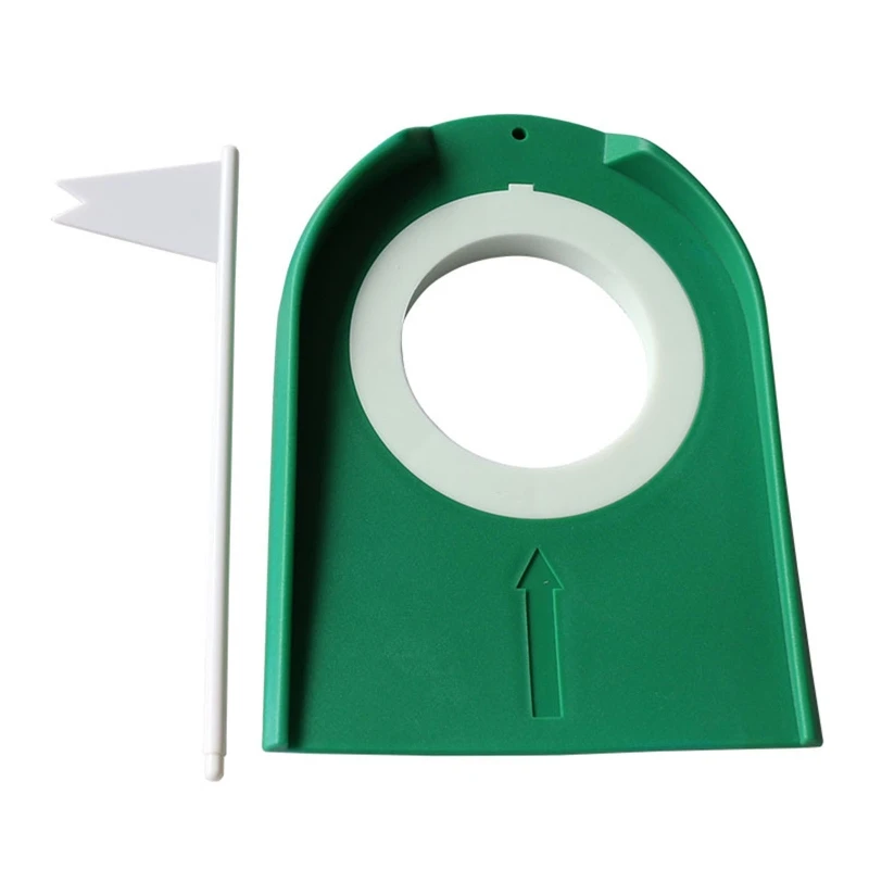 

ABS Green Practice Golf Putting Cup Putter Golf Return Cup Flag Golf Regulation Cup for Practice at Home Office Yard