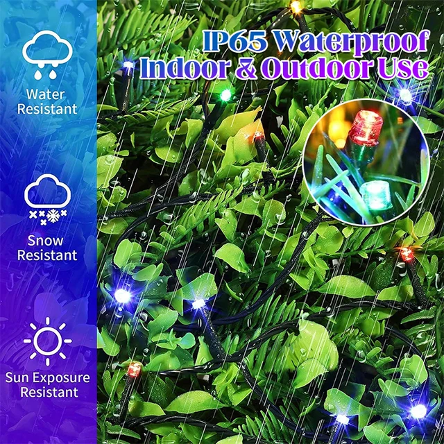 32m/22m/12m Solar Christmas Led Lights Outdoor Festoon Led Lamp Solar Garden Outdoor Fairy String Garland Party Lighting Decors 3