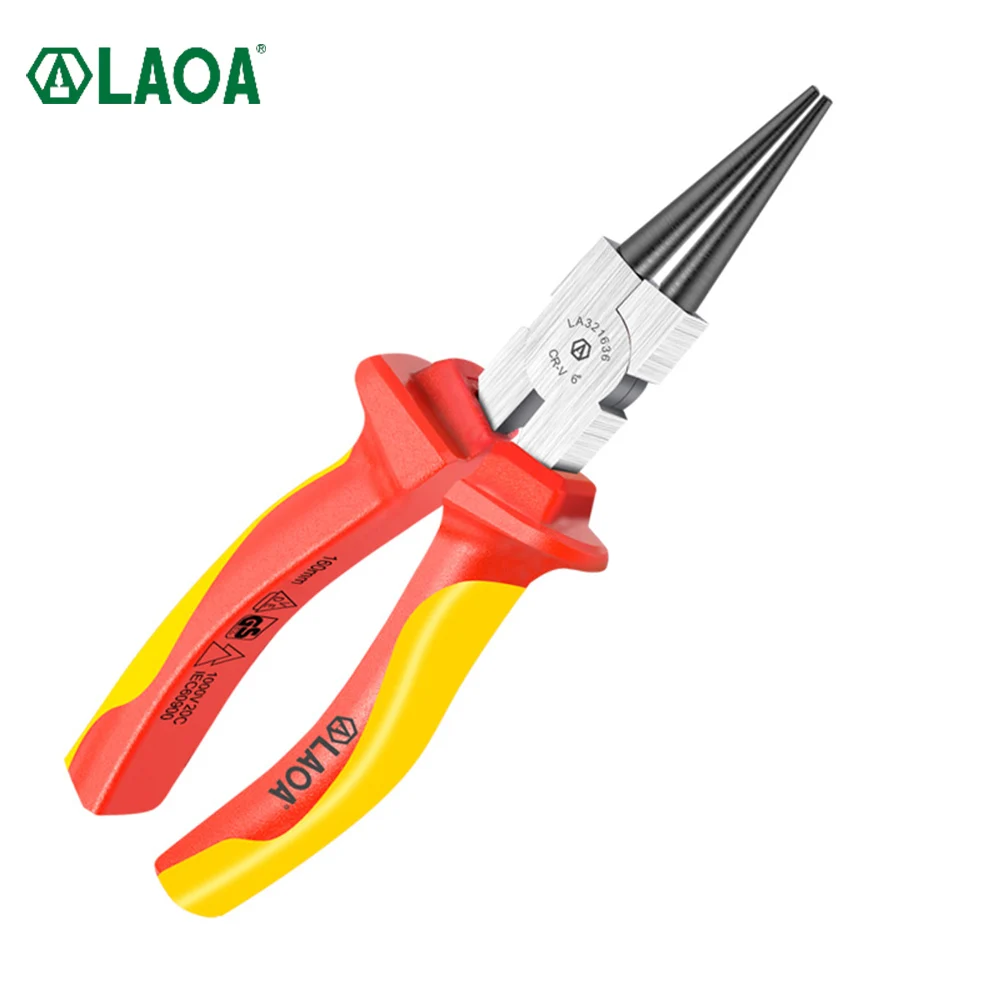 

LAOA Type Insulated Round-nose Pliers Insulated Pliers VDE Insulation Withstand Voltage 1000V Multifunctional Electrician Pliers