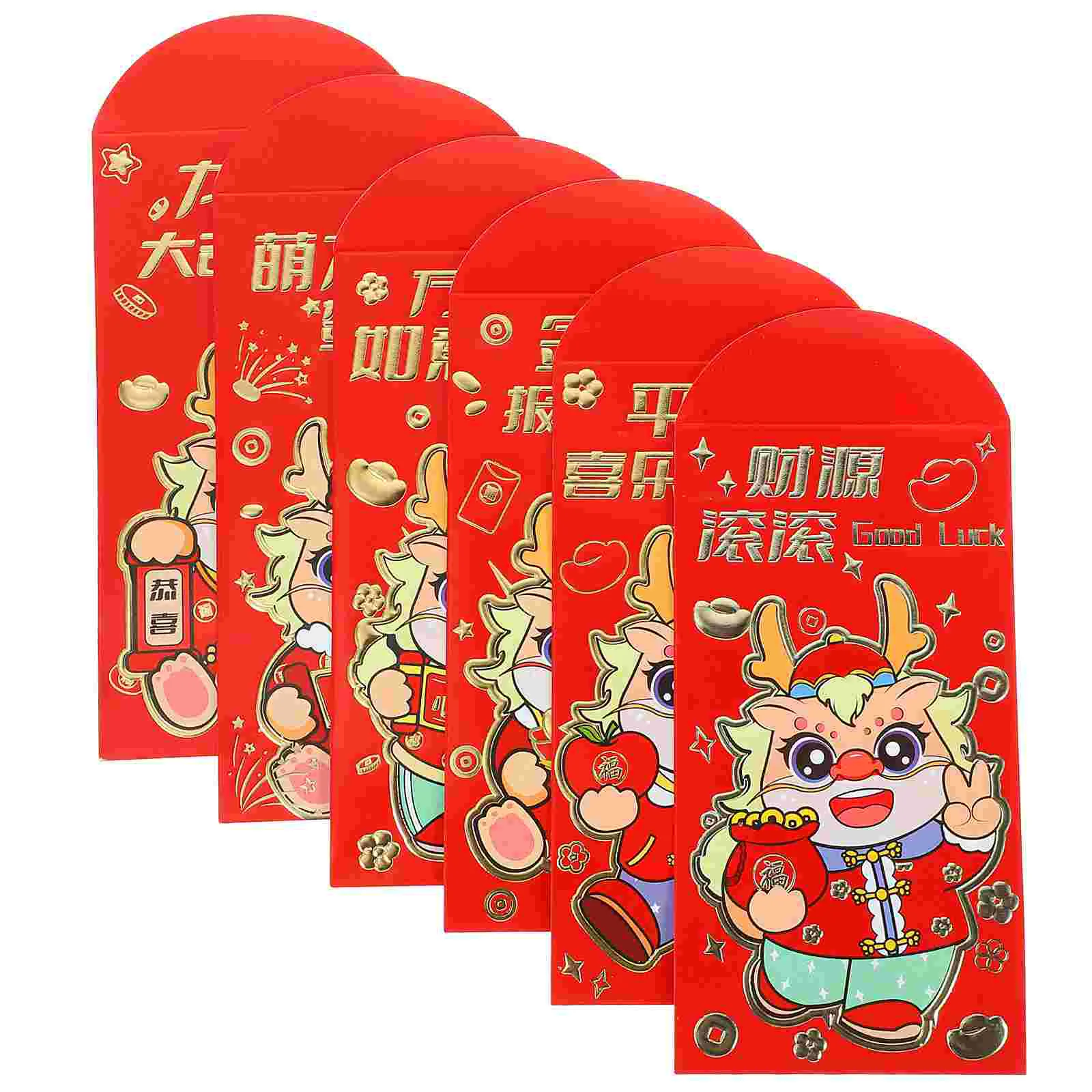 

30 Pcs Red Envelope Creative Packet The Gift Cartoon Envelopes Luck Money Bag Lunar New Year 2024 Zodiac Calendar Chinese