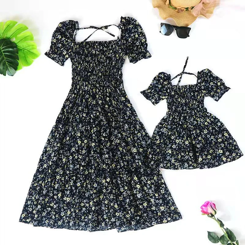 

Mother And Daugther Dress Family Matching Christmas Mom and Me Clothes Outfits Girls Women Dresses
