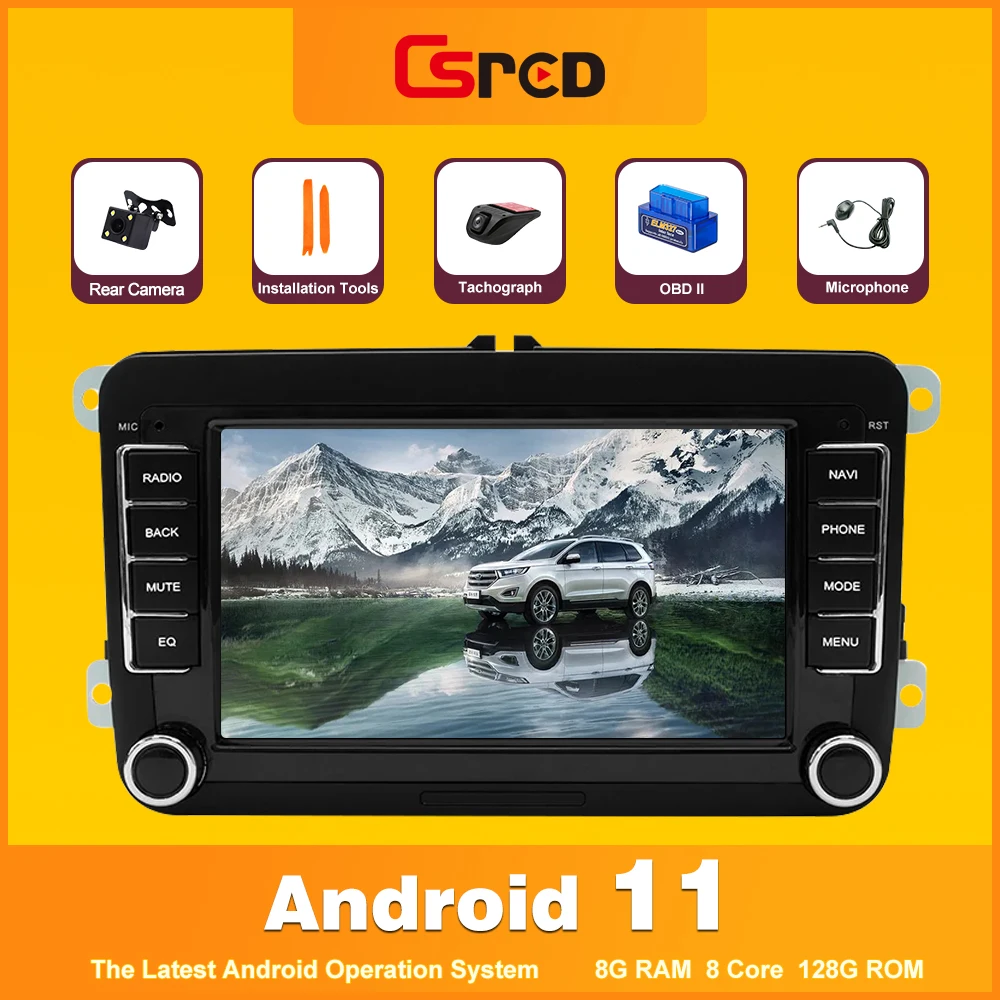 Csred 4G SIM Android 11 автомобильное радио для Volkswagen VW Passat Touran Tiguan Seat Jetta Golf Автомобильный