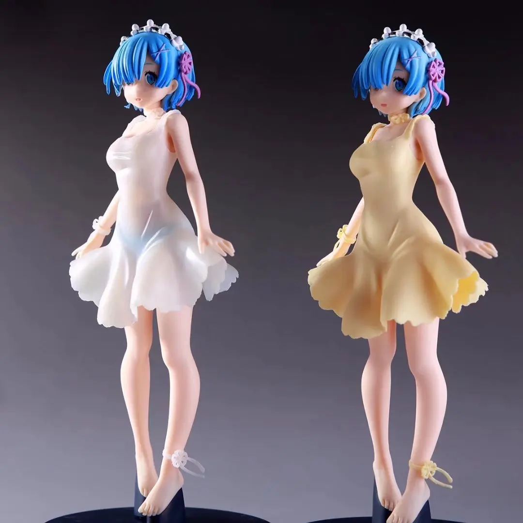 

Anime Re:Life In A Different World From Zero 23cm Rem Dress Ver. White Yellow Beautiful PVC Figure Model Toy Doll Collection