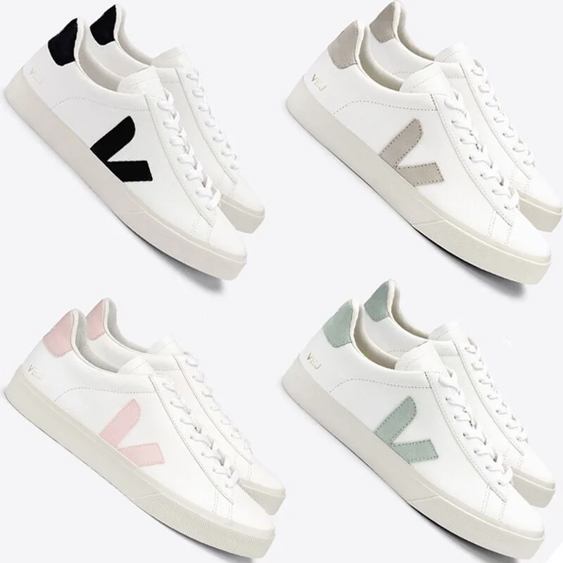 

Men/Women VEJA Dew Canvas Skateboard Shoes Unisex V Shape Raw Rubber Sole Leisure Flats Volley Limited Sneakers