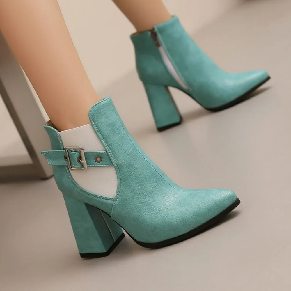 BLXQPYT/Новая модная женская обувь ботинки на каблуке Zapatos De Mujer Botas Invierno Para T632