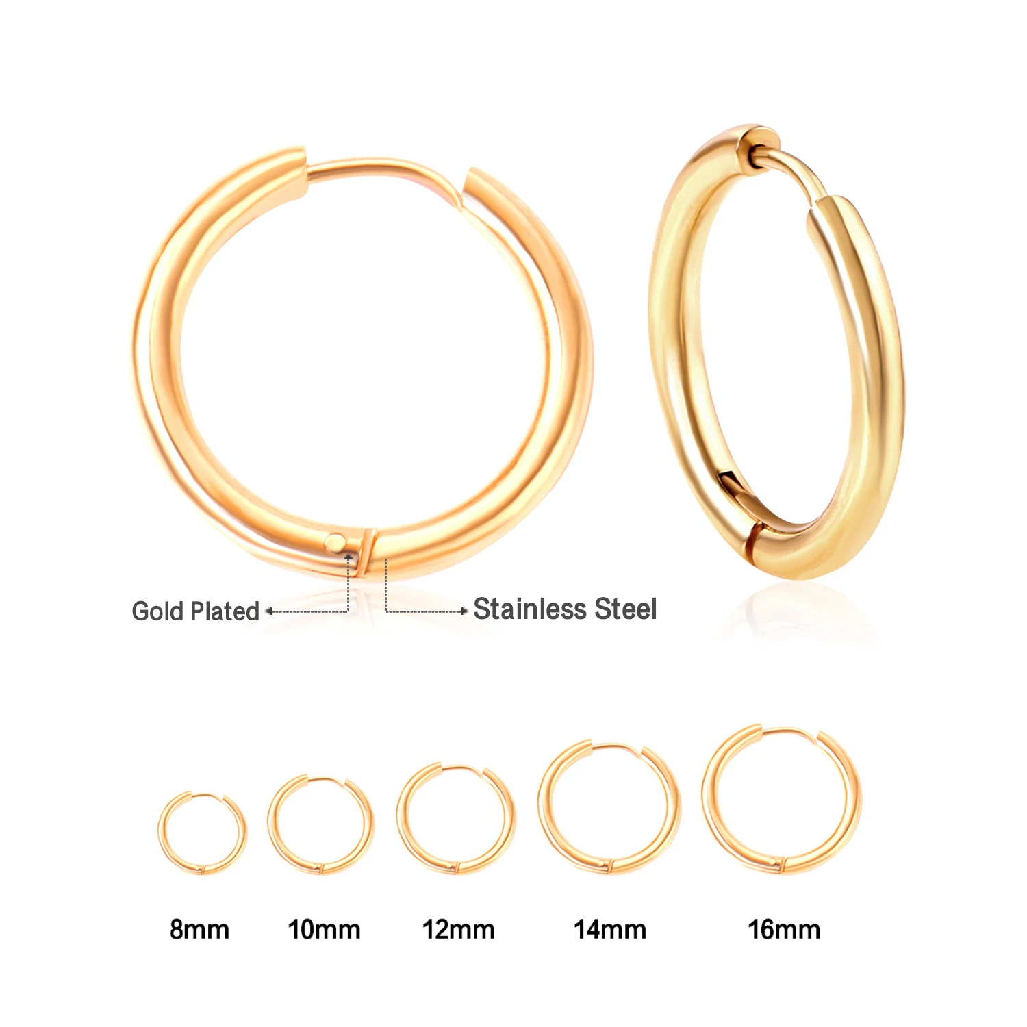 ASONSTEEL 10 пар сережек набор для нескольких пирсинга серьги обручей гипоаллергенные