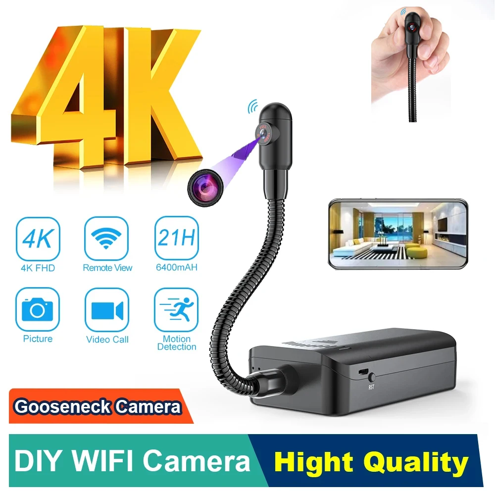 

Small Surveillance Camera Wifi 4K HD DIY Video Recorder Remote Monitoring Miniature Cam Home Security P2P CCTV Mini IP Camcorder