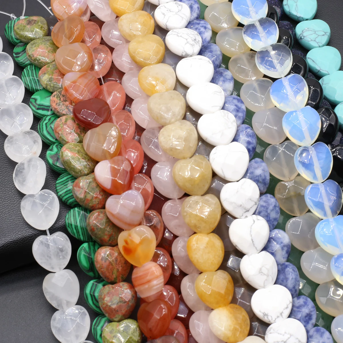 

15x15mm Natural Stone Heart Cut Crystal Agate High Quality Beads DIY Necklace Bracelet Jewelry Accessories Gift