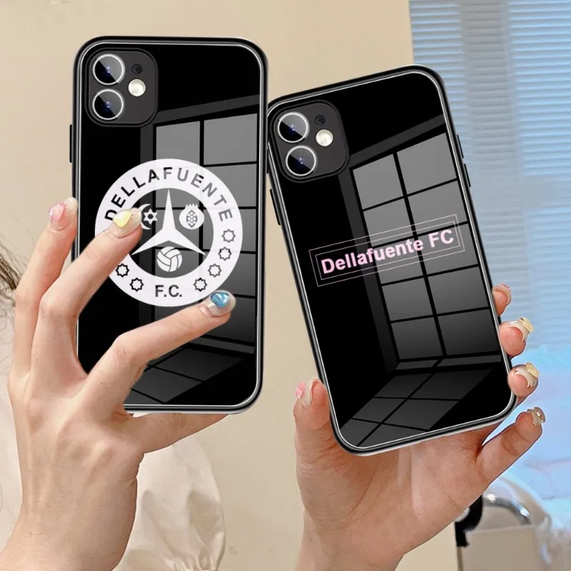 

Phone Case Glass 14 13 11 12 Pro 8 7 Plus X 13 Pro MAX XR XS MINI Black Dellafuente F C Artwork Covers