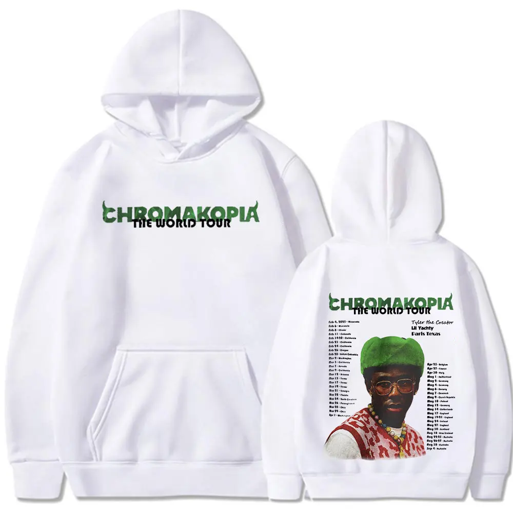 Tyler The Creator Chromakopia World Tour Hoodies Mens Clothing Hip Hop Vintage Oversized Sweatshirts Harajuku Pullover Fans Gift