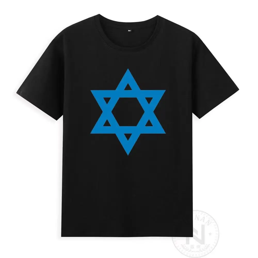

Star of David Men Women T-Shirts Six Pointed Star Print Summer Cotton T Shirt Israel Oversized High Quality Tee Free Shipping