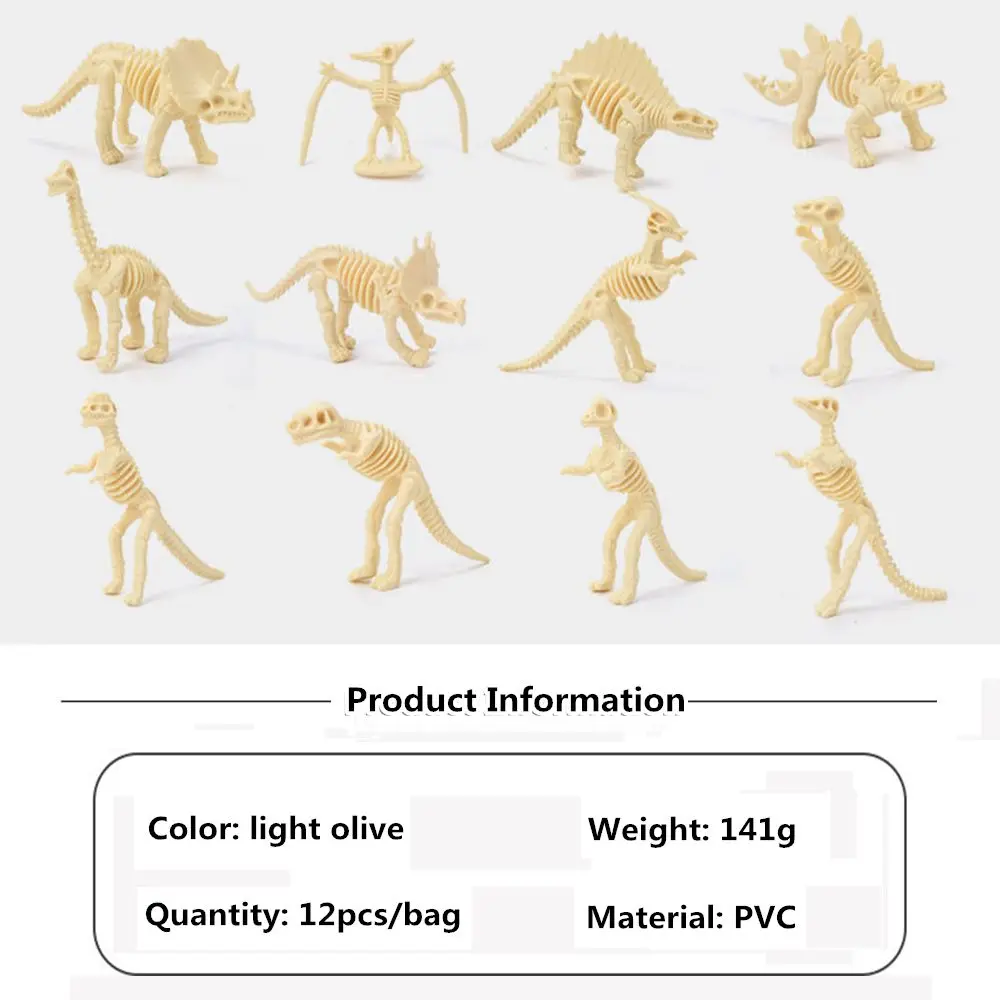 12Pcs/Bag Kids Educational Gift Animal Desk Decor Dino Bones Assorted Toys Dinosaur Skeleton Fossil Skeleton images - 6
