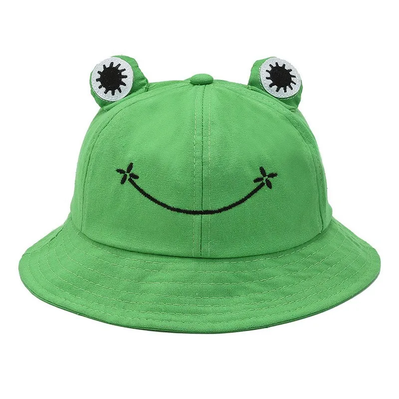 

Cartoon Green Frog Yellow Elf Bucket Hat Fashion Mesh Wide Brim Bucket Fisherman Beach Outdoor Cap Spring Autumn for Women Girls