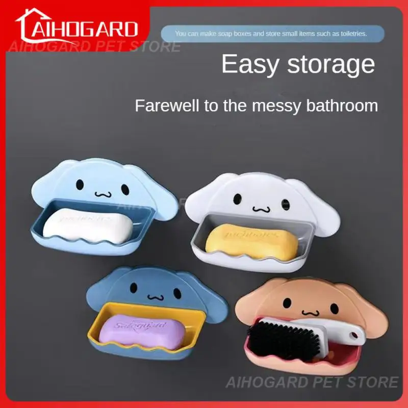 

Creative Soap Holder Drain Soap Box Double Wall-mounted Thick Pp Draining Rack Bathroom Products Anti-smashing Soap Box 1pcs