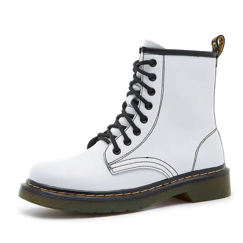 Leather short Boots Women's Shoes Autumn 2021 New Classic All-match Plus Velvet 8 Hole Large Size Medium Tube Short Boots