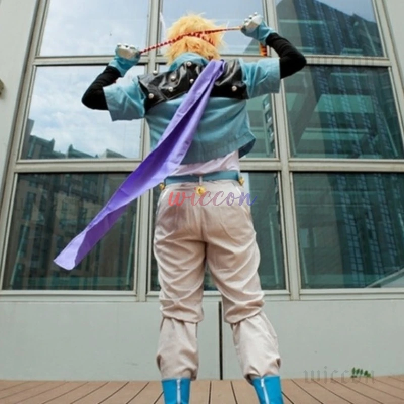 Игра Battle Tendency Caesar Anthonio Zeppeli Косплей Костюм Пальто Брюки Обувь Парик Хэллоуин