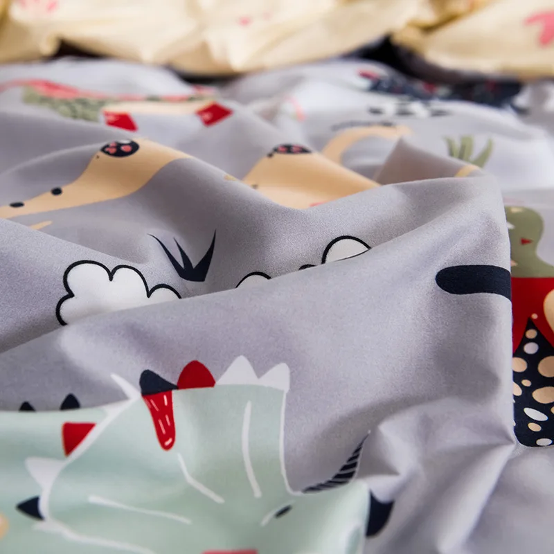 Набор постельного белья Aggcual с 3D-печатью карикатурных динозавров для детей, односпальный/двуспальный, с милым детским покрывалом в стиле Kawaii домашнего текстиля высокого качества.