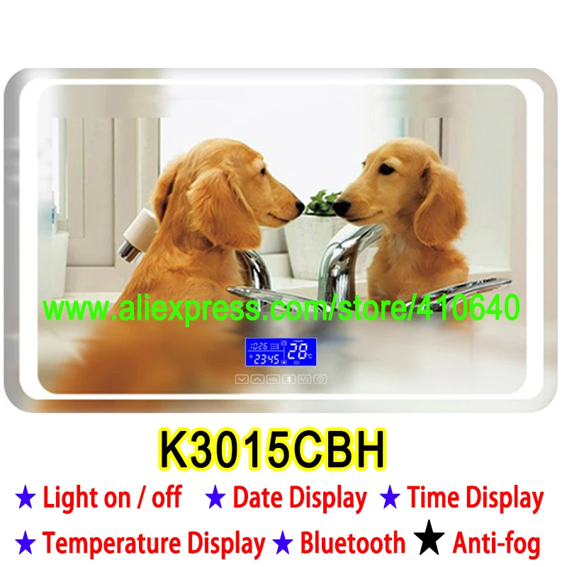 

Trumsense 3 Set of K3015CBH Six Button Touch Panel Clock Temperature Date Display Anti-Fog Bluetooth-compatiable for LED Mirror