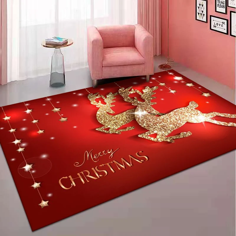 

Santa Claus Carpet for Living Room Home Decor Sofa Table Bedroom Large Area Rugs Non-slip Floor Mat Christmas Decoration