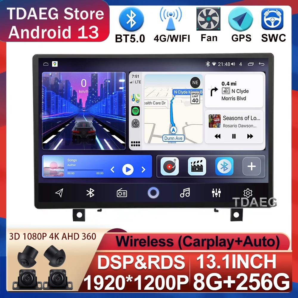 

13 дюймов Android 13 для Mercedes Benz SLK Class R171 SLK200 SLK280 SLK300 2000 - 2011 автомобильное радио GPS-навигация мультимедийный плеер