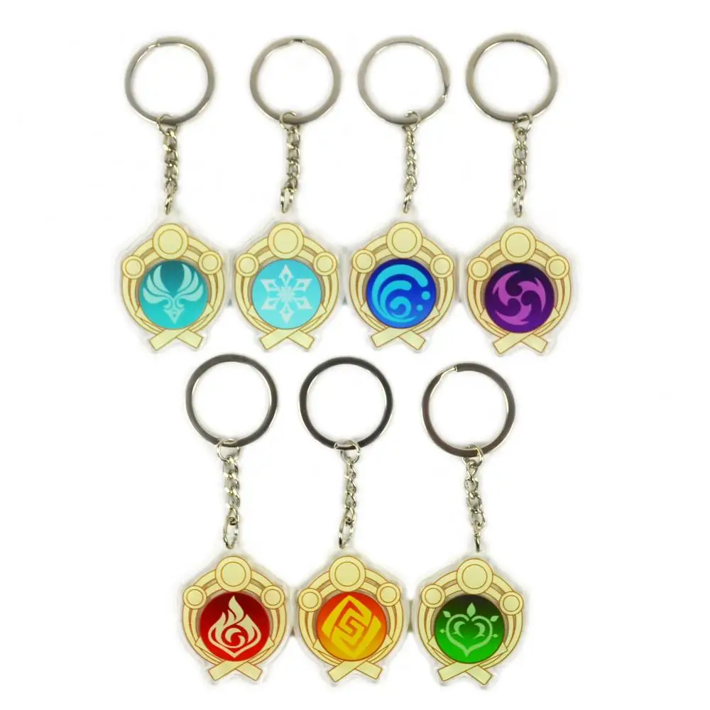 

Inazuma Genshin Impact Vision Keychain 7 Elemental Weapons Cosplay Key Chain Anime Acrylic Figures Pendant Keyring Ornament