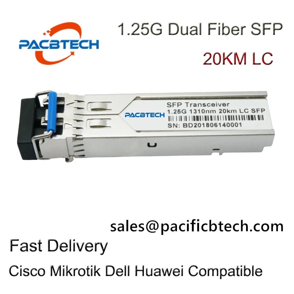 

GLC-LH-SMD 1.25G 1310nm 20km Dual LC 1000BASE-LX DDM 1.25G SFP Module Transceiver 1G sfp module