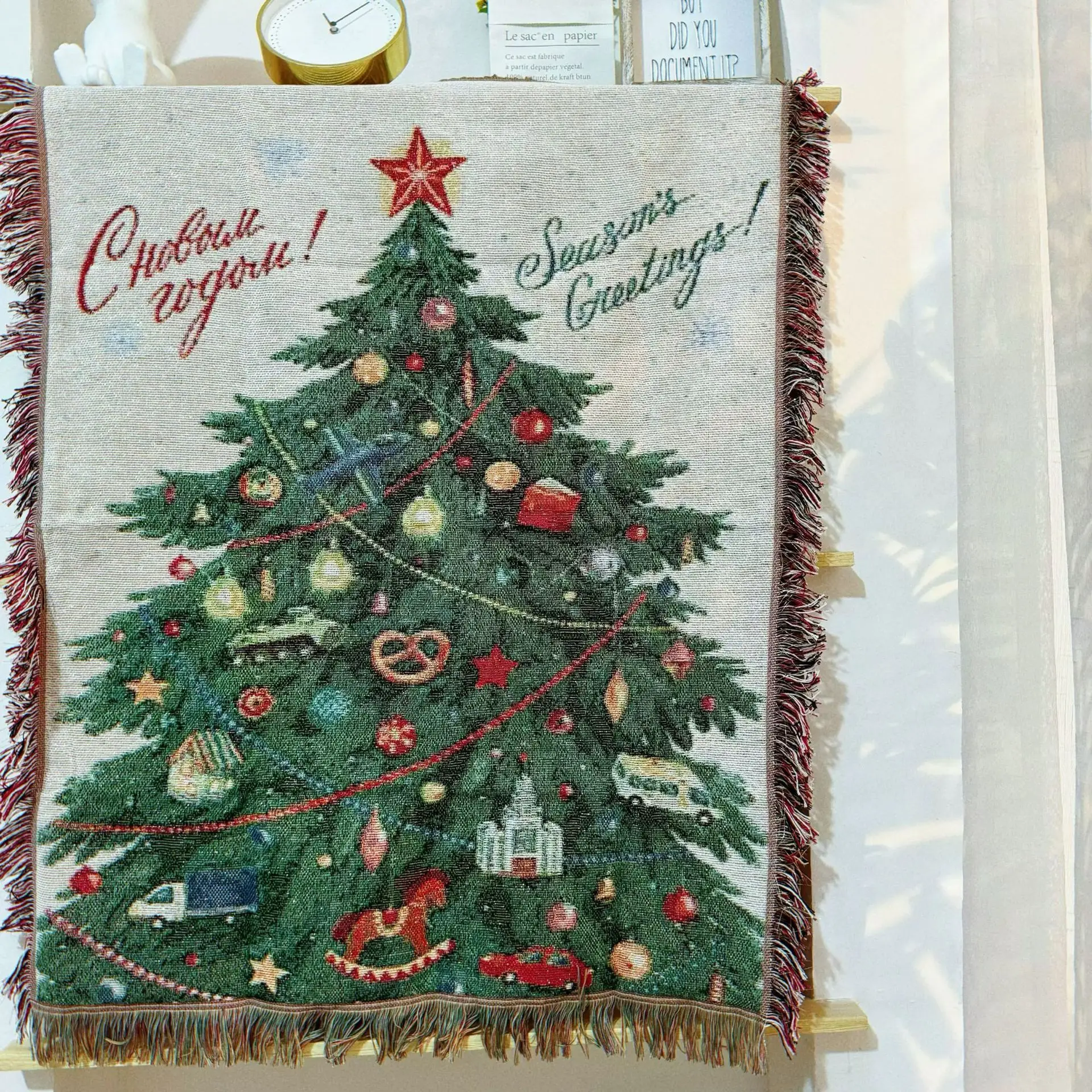 Хлопковый гобелен с мультяшным котом 80x100 см