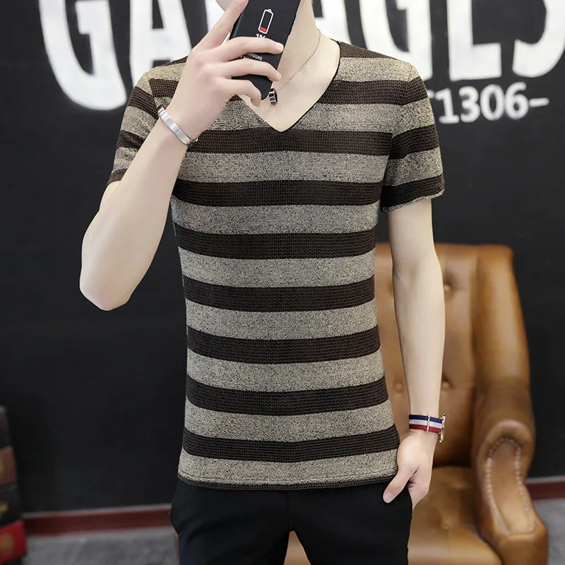 

Дышащая тонкая мужская футболка 2661-R, сетчатая красная летняя футболка с ножом