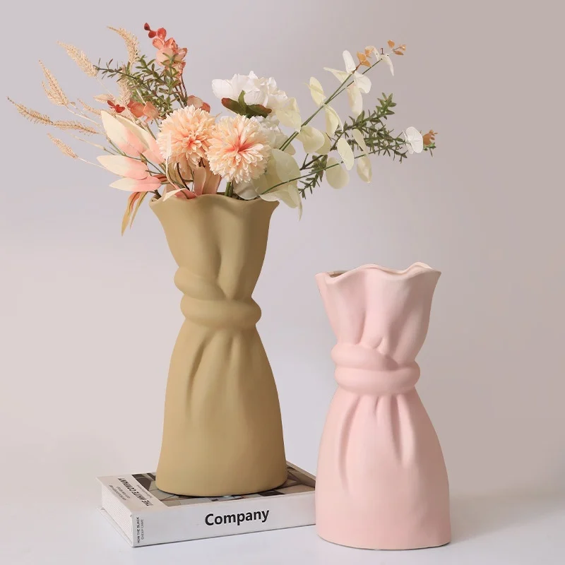 

Nordic creative holding bouquet Morandi Ceramic Vase Decoration living room flower arrangement home TV cabinet decoration