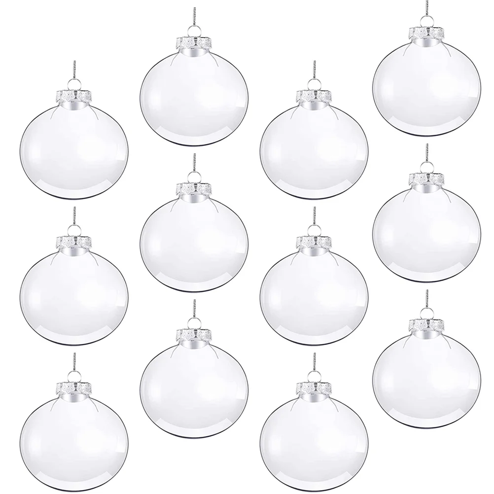 

20pcs Clear Christmas Ball Xmas Tree Hanging Ornaments Hanging Baubles for Holiday