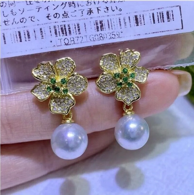 

Великолепные Круглые серьги AAAAA 8-9 мм с натуральным белым жемчугом ЮЖНОГО МОРЯ 925S