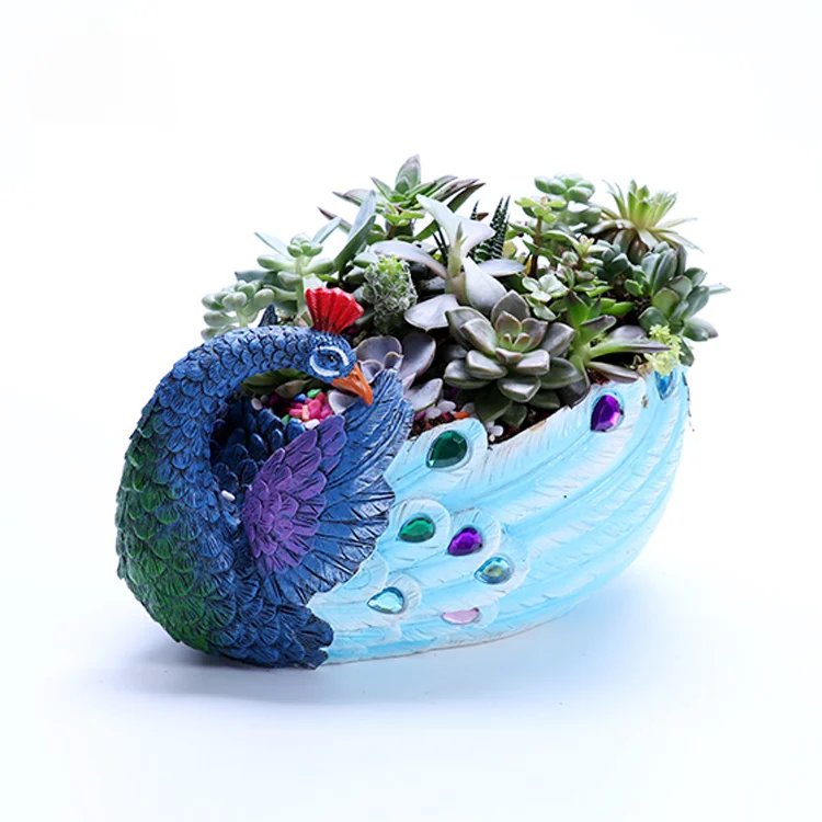 

Resin large peacock succulent planter,indoor planter pot,pots for plant