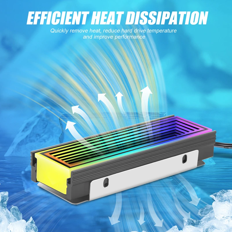5 В ARGB Sync Компьютер 2280 SSD M2 Радиатор ПК RGB M.2 Nvme Охлаждающий радиатор Твердотельный