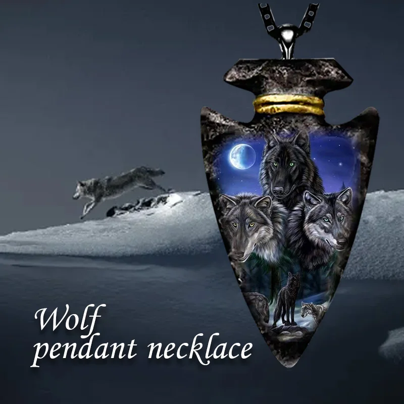 

Trendy Creative Gothic Punk Animal Wolf Head Pendant Necklace Decorative Accessories For Holiday Party Gift Accessories