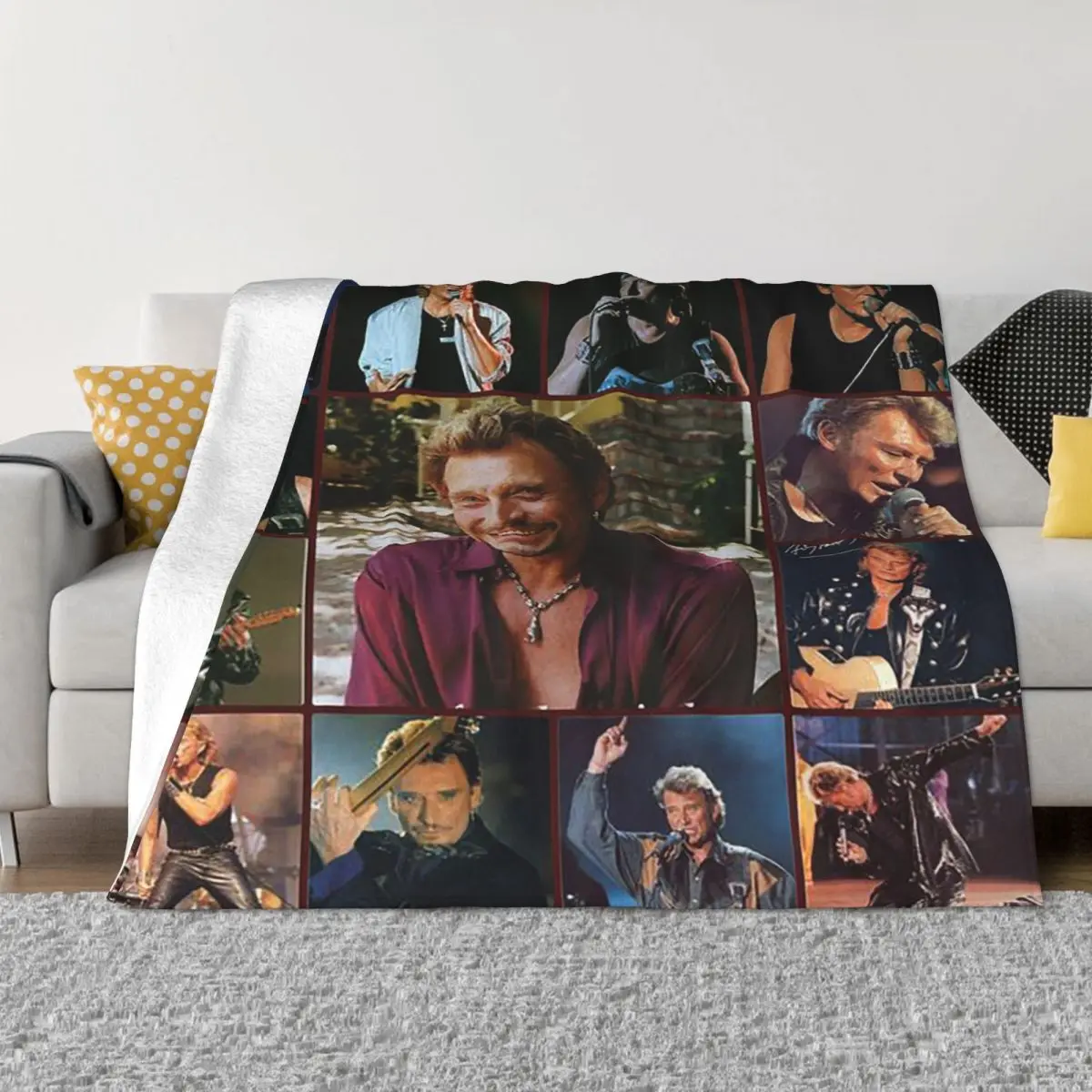 

Одеяло в клетку в стиле рок-звезды, супермягкое флисовое покрывало в стиле французской певицы, для постельного белья, покрывала для автомоб...